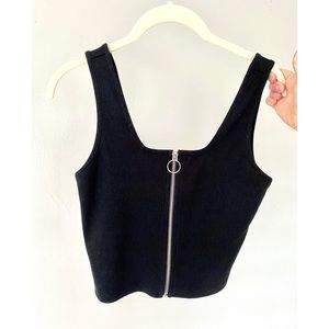 Zip Front Night Out Crop Tank